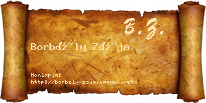 Borbély Zója névjegykártya