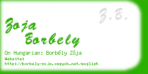 zoja borbely business card